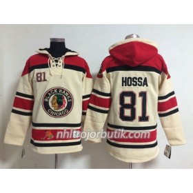 Män Ishockey Chicago Blackhawks Marian Hossa 81 Vit Sawyer Hooded Sweatshirt